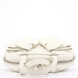 Yves Saint Laurent Off White Leather Bow Tote Bag