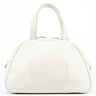 Yves Saint Laurent Off White Leather Bow Tote Bag