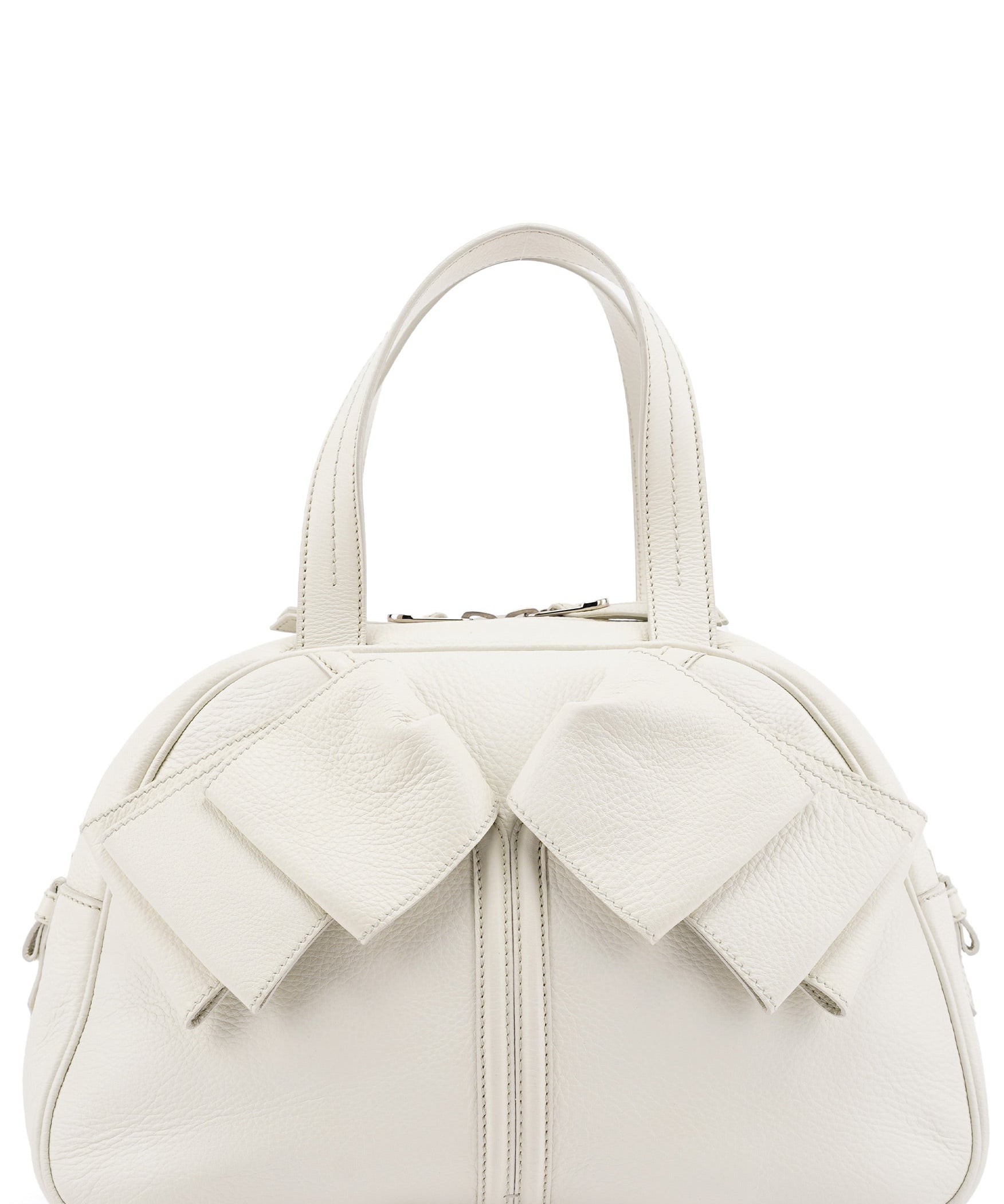 Yves Saint Laurent Off White Leather Bow Tote Bag