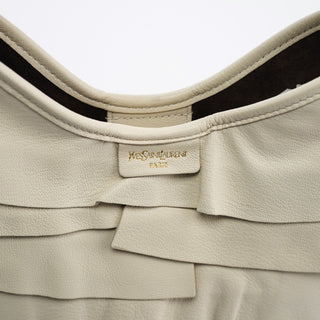 Yves Saint Laurent Off White Leather Saint Tropez Shoulder Bag
