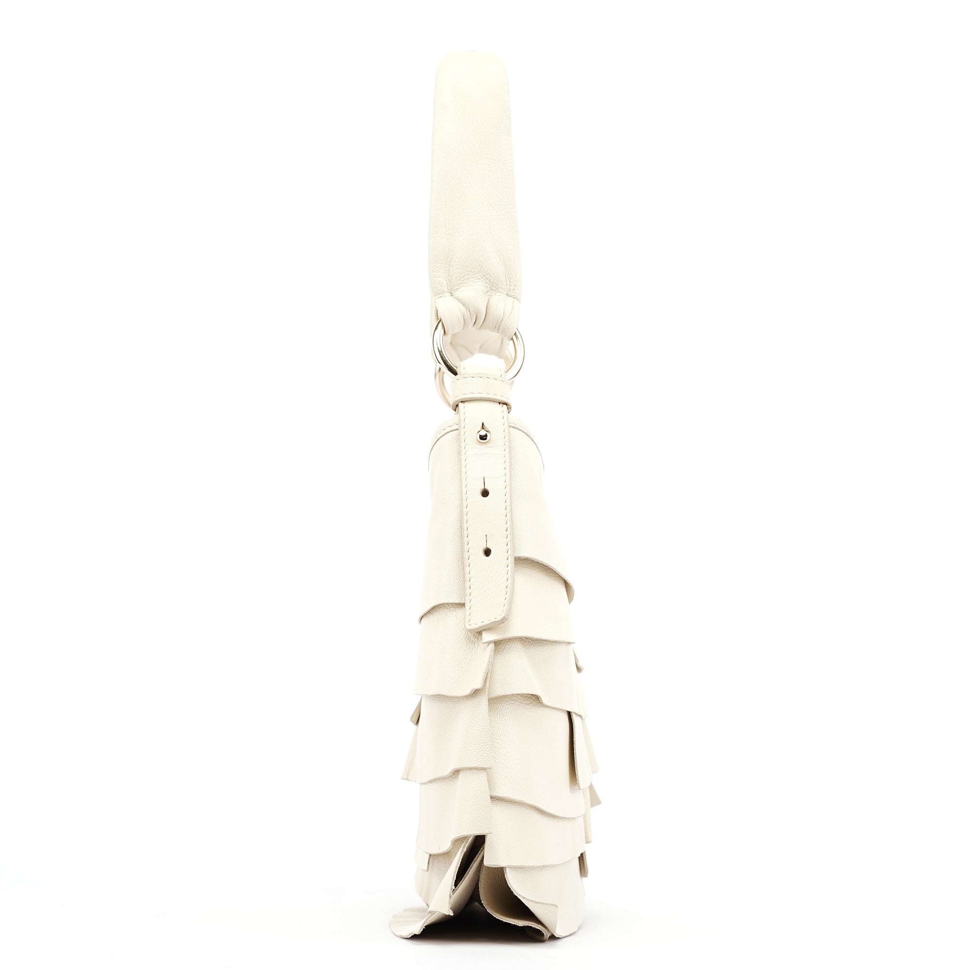 Yves Saint Laurent Off White Leather Saint Tropez Shoulder Bag