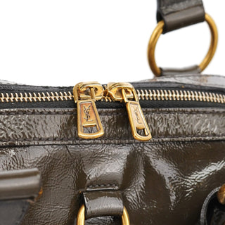 Yves Saint Laurent Olive Green Patent Leather Muse Bag
