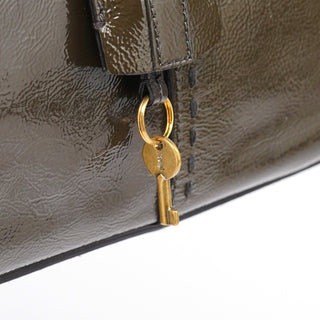 Yves Saint Laurent Olive Green Patent Leather Muse Bag