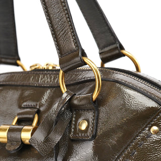 Yves Saint Laurent Olive Green Patent Leather Muse Bag
