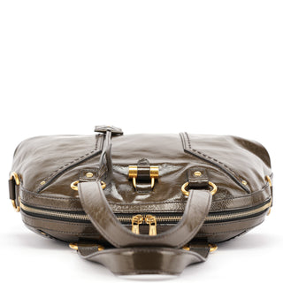 Yves Saint Laurent Olive Green Patent Leather Muse Bag