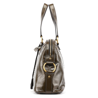 Yves Saint Laurent Olive Green Patent Leather Muse Bag
