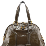 Yves Saint Laurent Olive Green Patent Leather Muse Bag