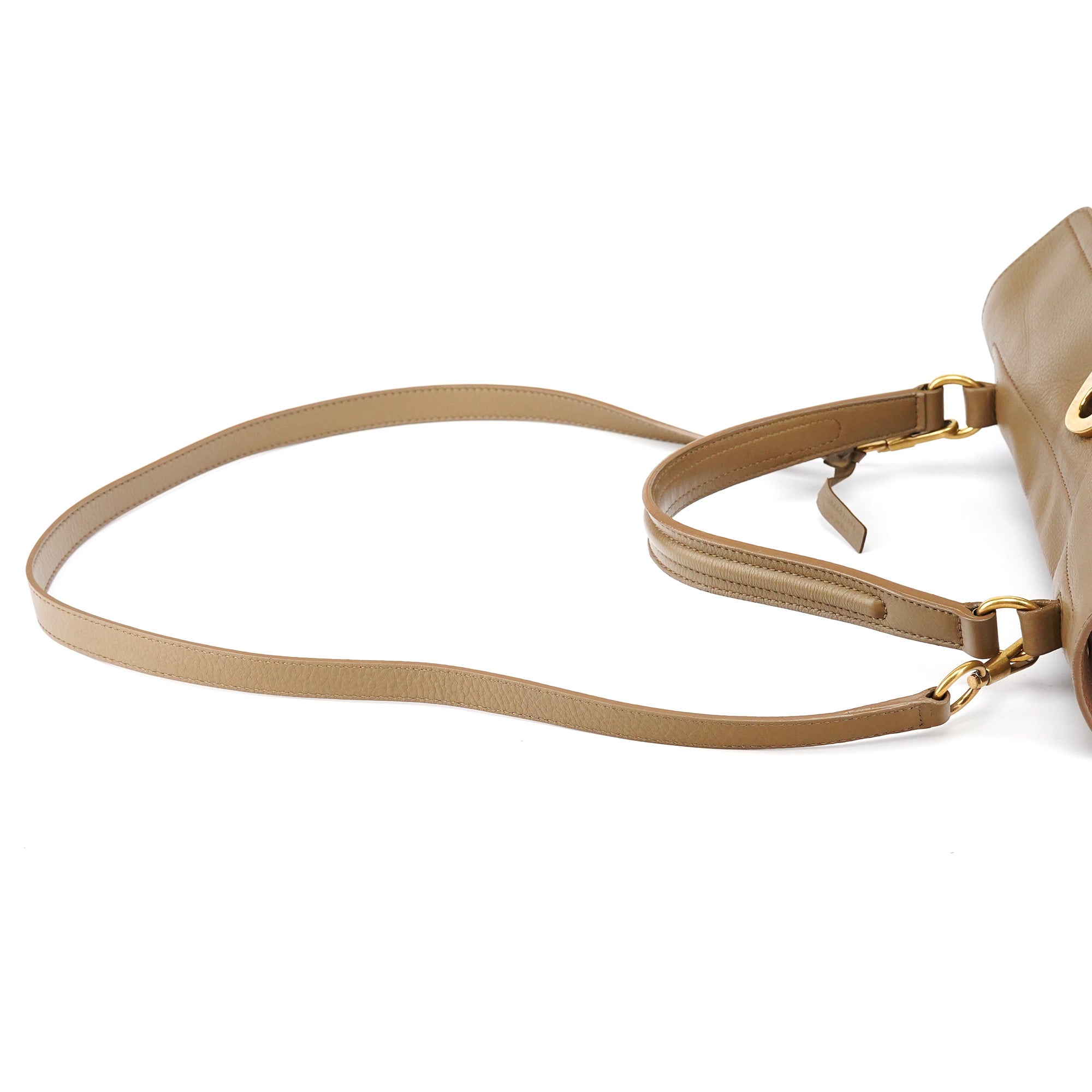 Yves Saint Laurent Muse Two 2-Way Tasche aus Leder in Oliv und Rosa