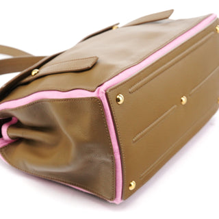 Yves Saint Laurent Olive Pink Leather Muse Two 2-Way Bag