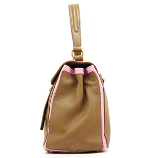 Yves Saint Laurent Olive Pink Leather Muse Two 2-Way Bag