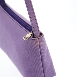 Yves Saint Laurent Purple Canvas YSL Shoulder Bag