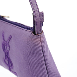Yves Saint Laurent Purple Canvas YSL Shoulder Bag