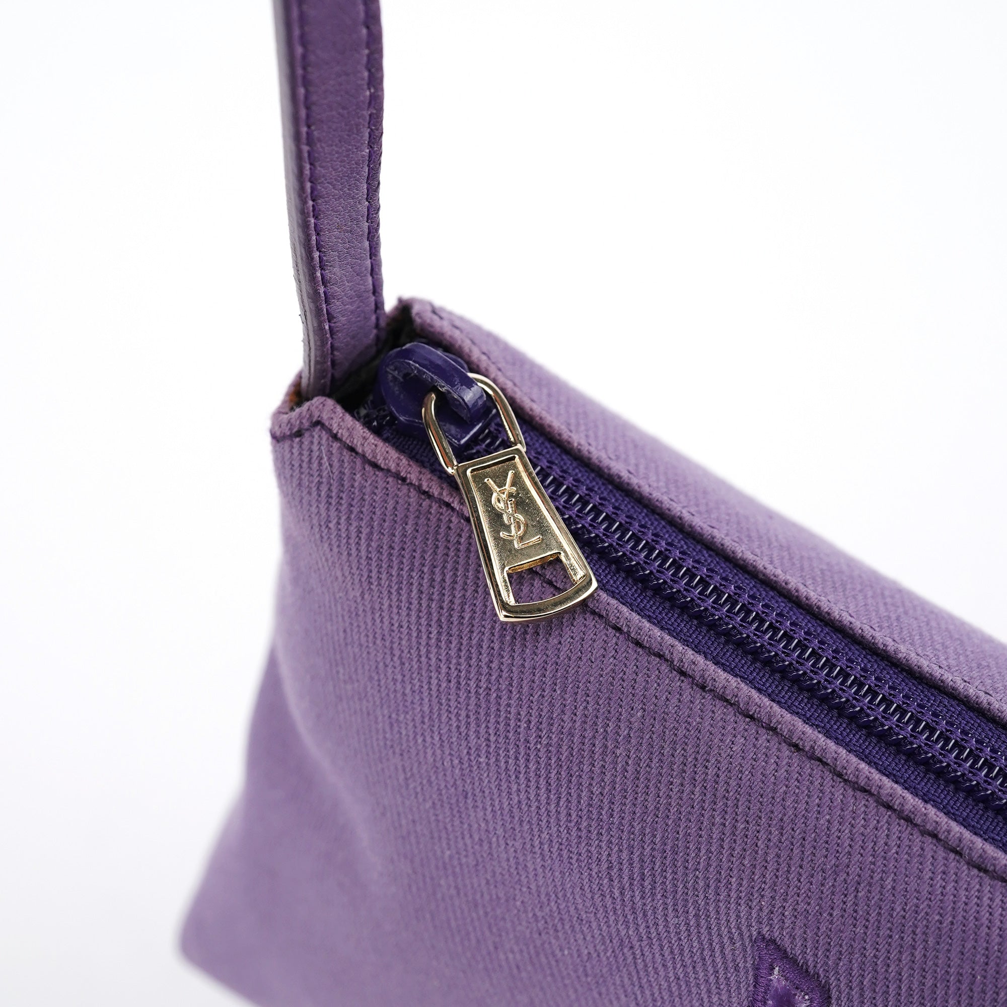 Yves Saint Laurent Sac porté épaule YSL en toile violette