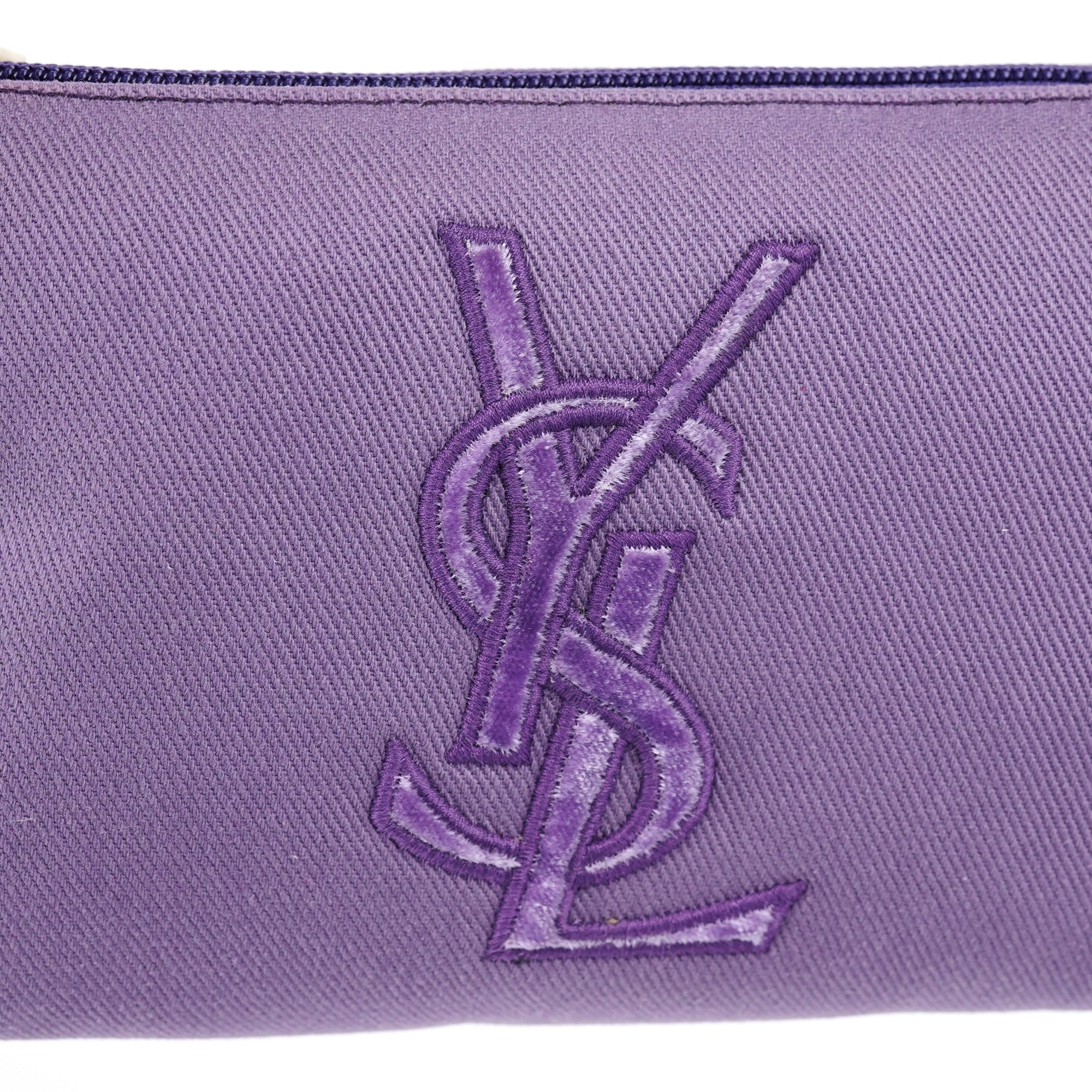 Yves Saint Laurent Sac porté épaule YSL en toile violette