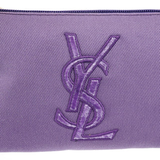 Yves Saint Laurent Purple Canvas YSL Shoulder Bag