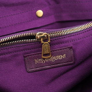 Yves Saint Laurent Purple Leather Muse Two Top Handle Bag
