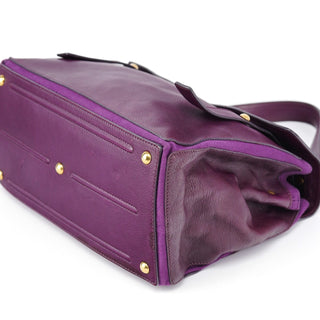 Yves Saint Laurent Purple Leather Muse Two Top Handle Bag