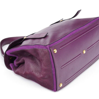 Yves Saint Laurent Purple Leather Muse Two Top Handle Bag