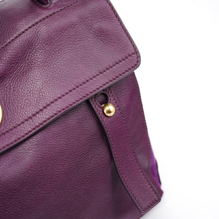Yves Saint Laurent Purple Leather Muse Two Top Handle Bag