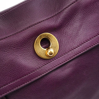 Yves Saint Laurent Purple Leather Muse Two Top Handle Bag