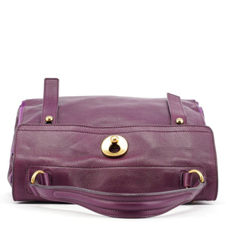 Yves Saint Laurent Purple Leather Muse Two Top Handle Bag