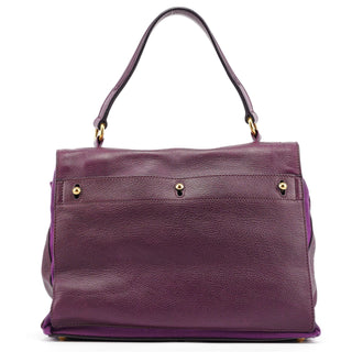 Yves Saint Laurent Purple Leather Muse Two Top Handle Bag