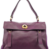 Yves Saint Laurent Purple Leather Muse Two Top Handle Bag