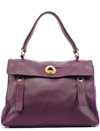 Yves Saint Laurent Purple Leather Muse Two Top Handle Bag