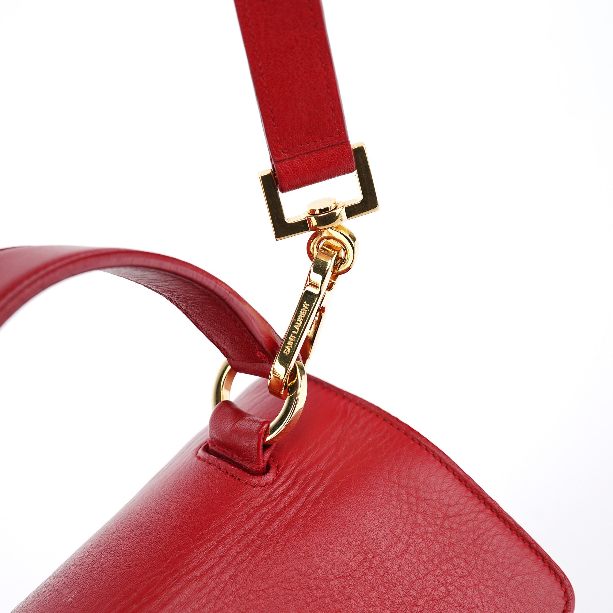 Yves Saint Laurent Red Leather Muse Two 2-Way Bag