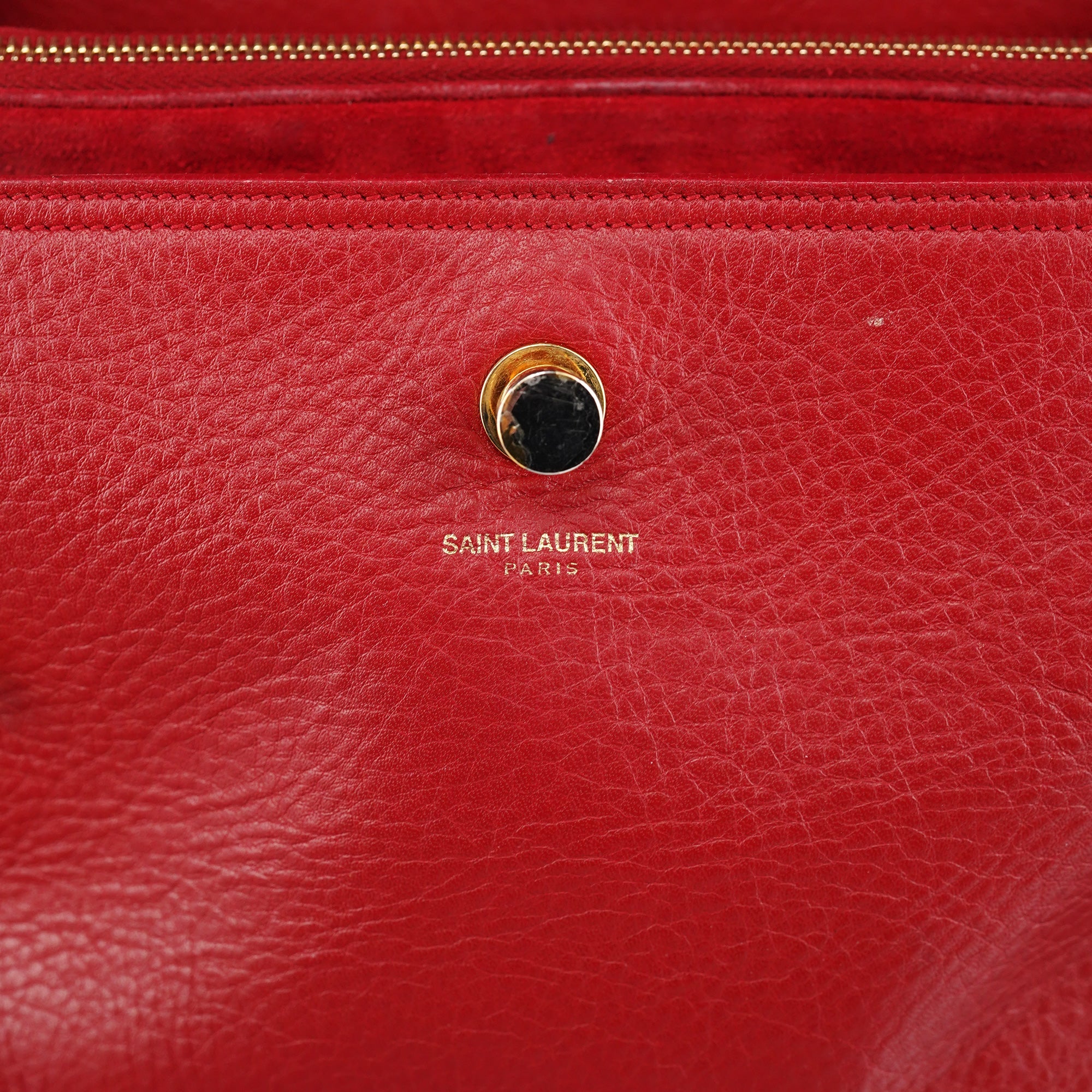 Yves Saint Laurent Red Leather Muse Two 2-Way Bag