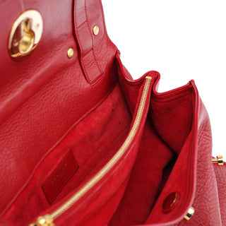 Yves Saint Laurent Red Leather Muse Two 2-Way Bag