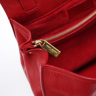 Yves Saint Laurent Red Leather Muse Two 2-Way Bag