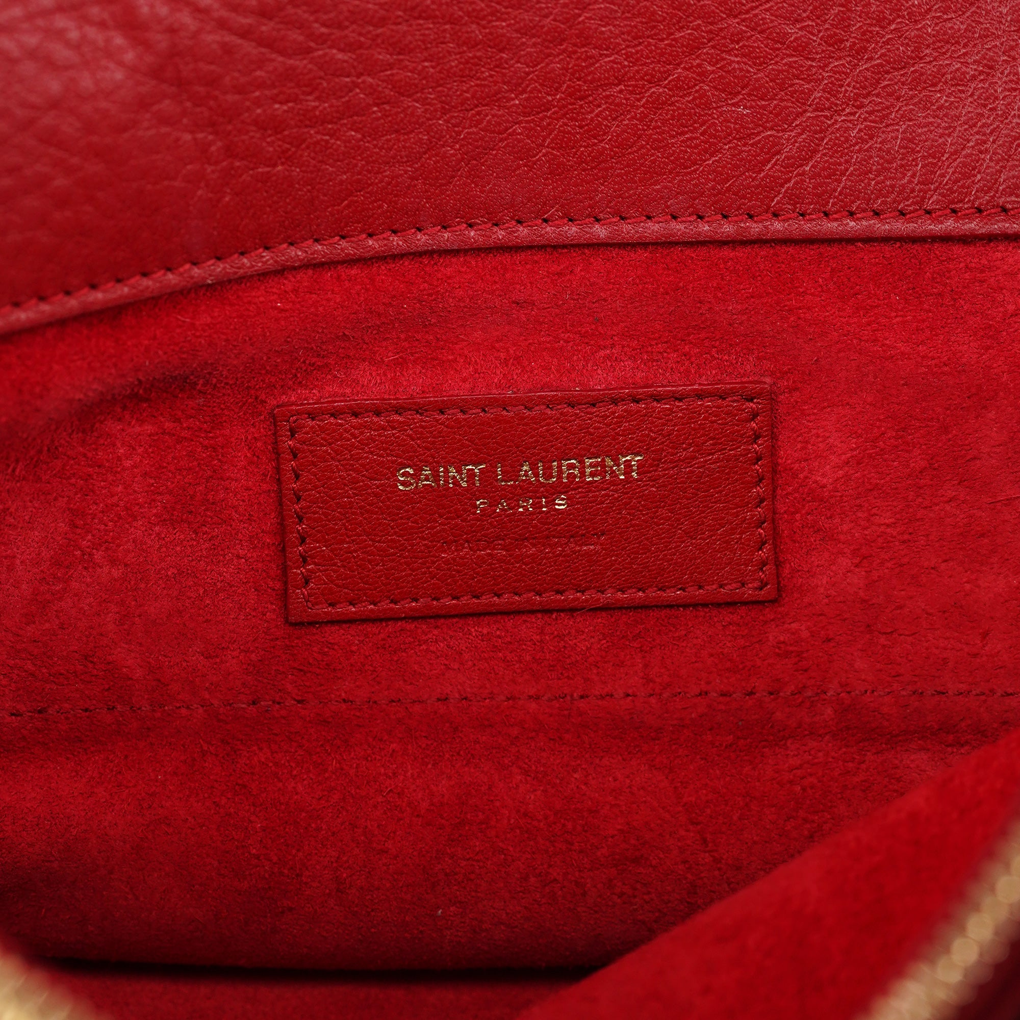 Yves Saint Laurent Red Leather Muse Two 2-Way Bag