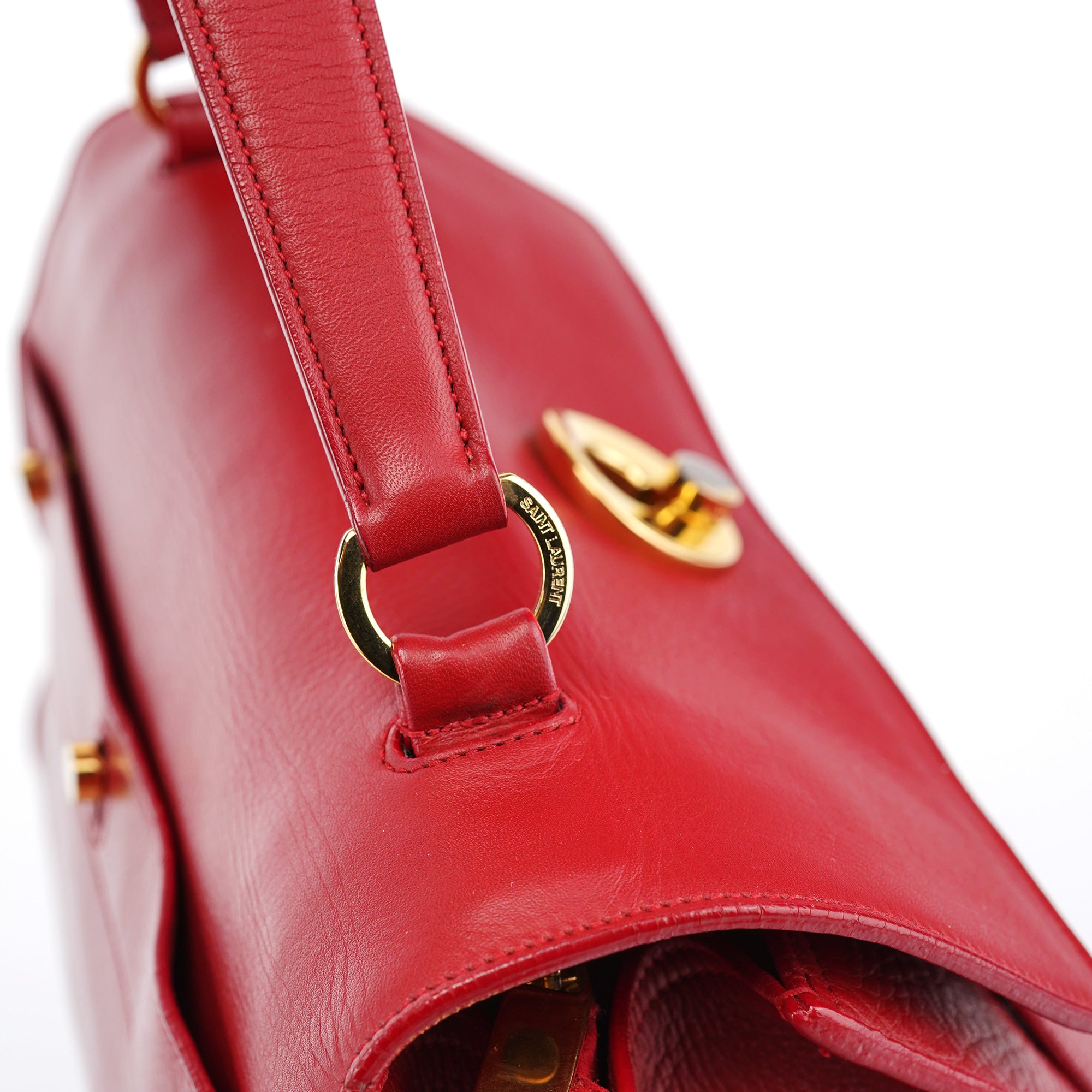 Yves Saint Laurent Red Leather Muse Two 2-Way Bag
