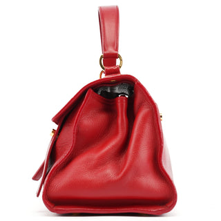 Yves Saint Laurent Red Leather Muse Two 2-Way Bag