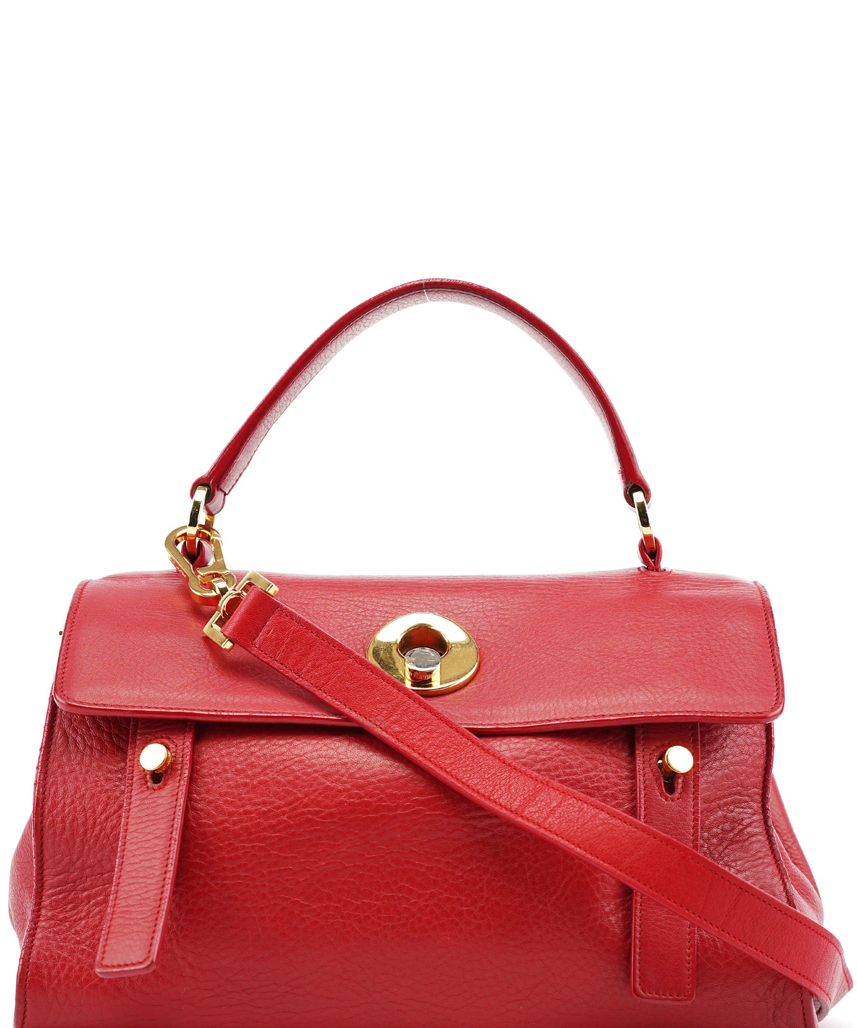 Yves Saint Laurent Red Leather Muse Two 2-Way Bag