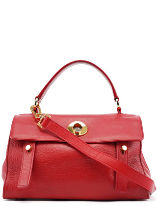 Yves Saint Laurent Red Leather Muse Two 2-Way Bag