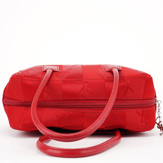 Yves Saint Laurent Red Satin YSL Monogram Tote Bag