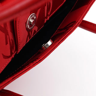 Yves Saint Laurent Red Satin YSL Tote Bag