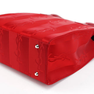 Yves Saint Laurent Red Satin YSL Tote Bag