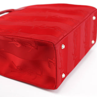 Yves Saint Laurent Red Satin YSL Tote Bag