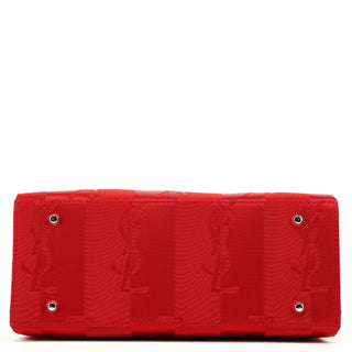 Yves Saint Laurent Red Satin YSL Tote Bag
