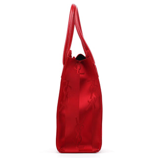 Yves Saint Laurent Red Satin YSL Tote Bag