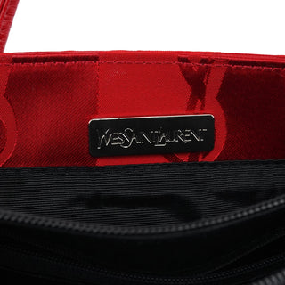 Yves Saint Laurent Red Satin YSL Tote Bag