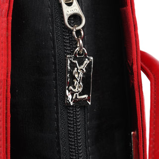 Yves Saint Laurent Red Satin YSL Tote Bag
