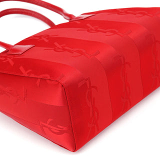 Yves Saint Laurent Red Satin YSL Tote Bag