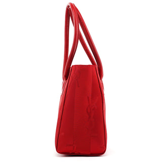 Yves Saint Laurent Red Satin YSL Tote Bag