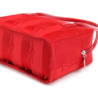 Yves Saint Laurent Red Satin YSL Tote Bag