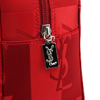 Yves Saint Laurent Red Satin YSL Tote Bag