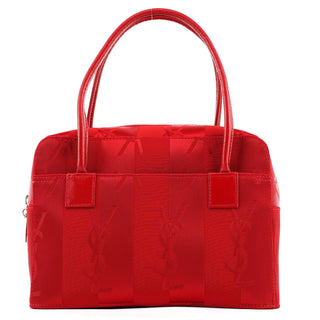 Yves Saint Laurent Red Satin YSL Tote Bag